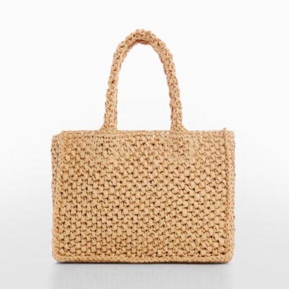 Mango Handbags - NWT MANGO Raffia Effect Shoulder Bag